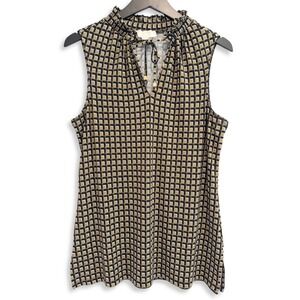 Michael Kors Tank Top Women M Mod Retro Geometric Business Casual Office Chic